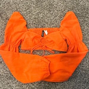 Orange crop top